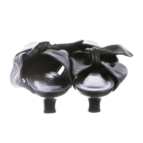 The Row Leather Coco Mules in Black - Picture 3 of 8